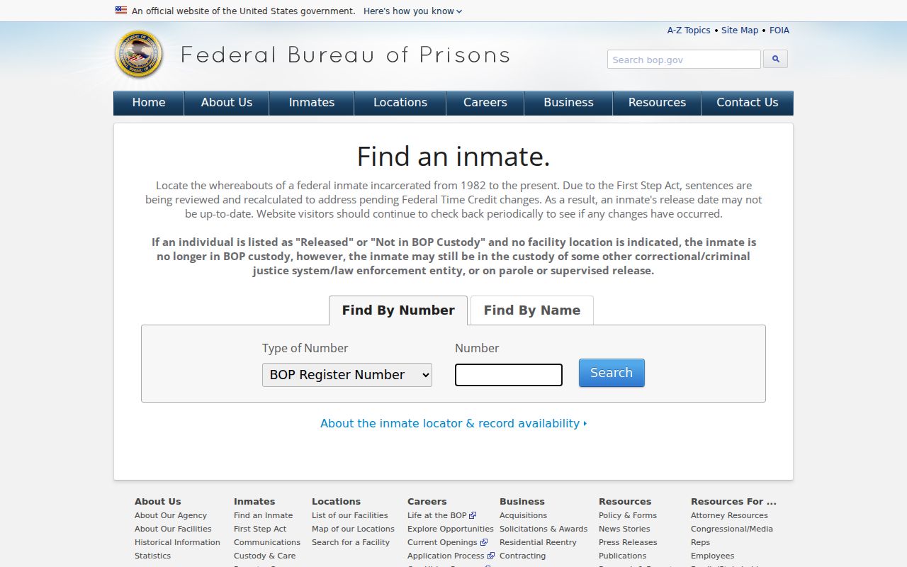 Federal prison locator for custody after a Dimmit County arrest inquiry