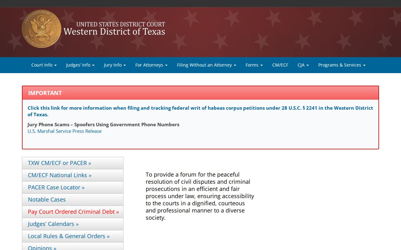 Western District of Texas court source for federal arrests in Dimmit County