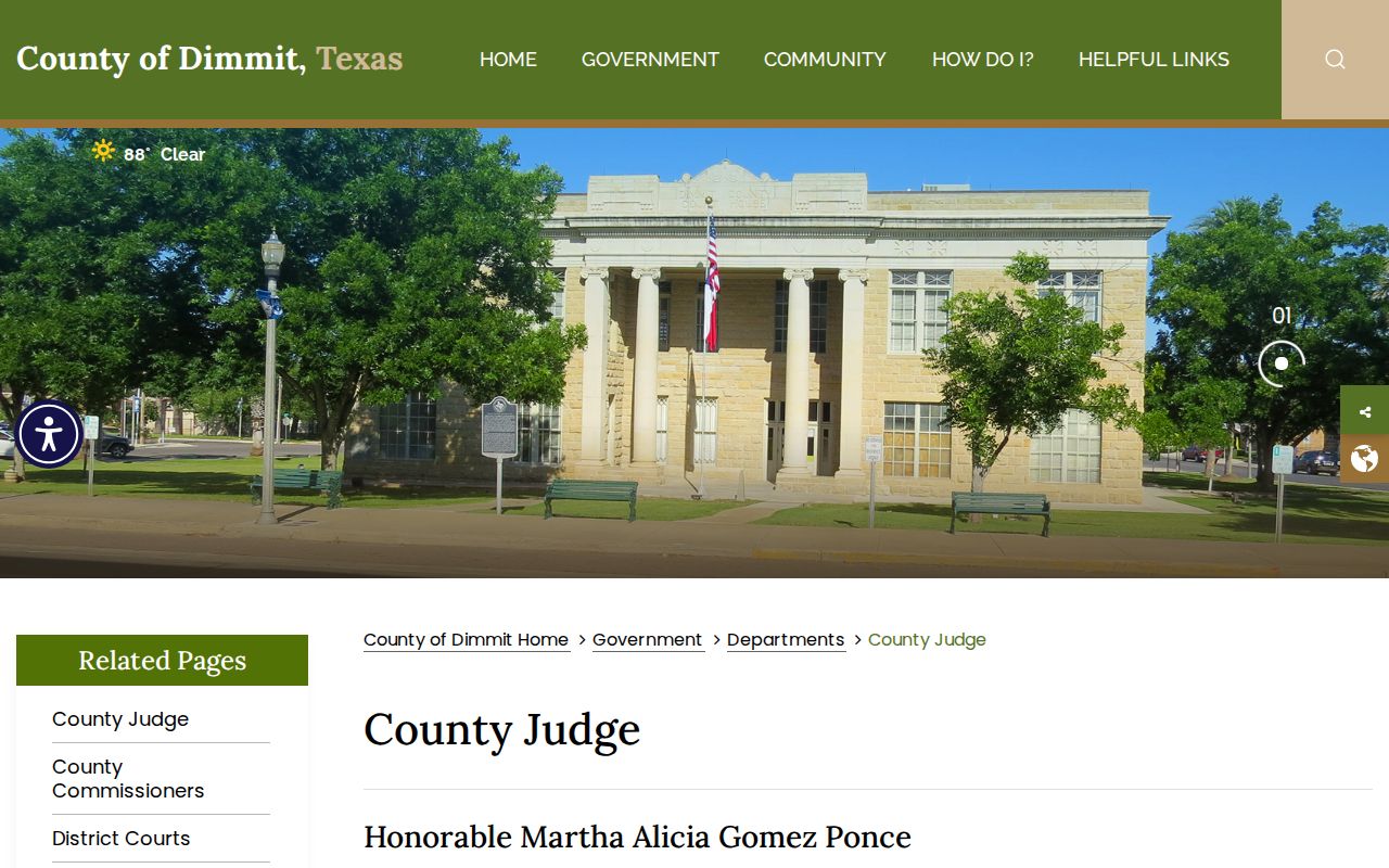 Dimmit County criminal court and county judge contact page