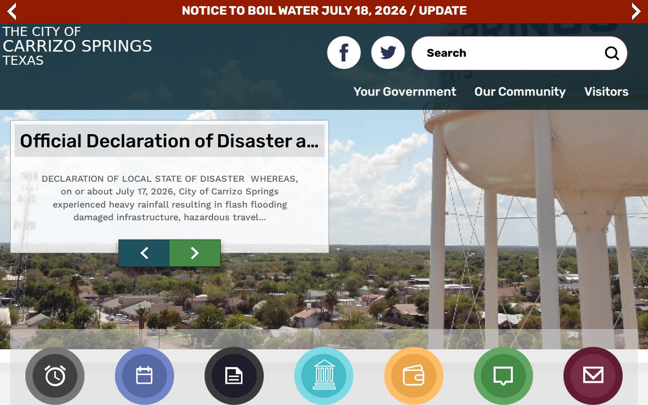 Carrizo Springs criminal records directory on the official city website